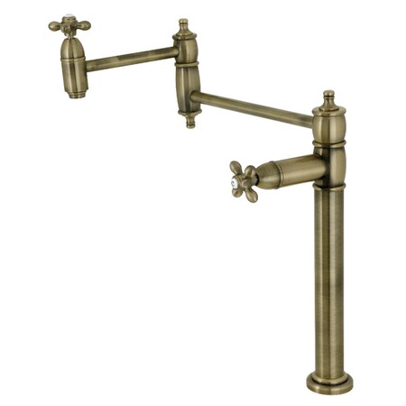 Kingston Brass Deck Mount Pot Filler, Antique Brass KS3703AX